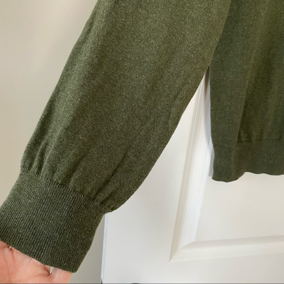 J Crew Mercantile Solid Green Cotton Pullover Crew Neck Sweater - Picture 3 of 8